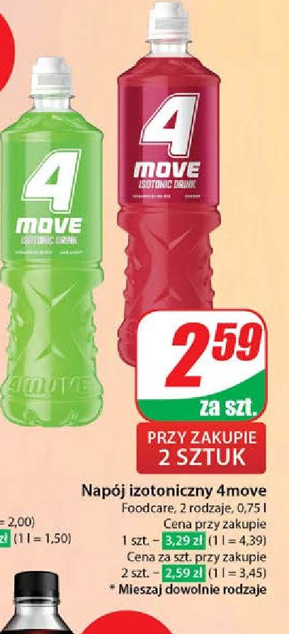 Napój lime&mint 4move promocja w Dino