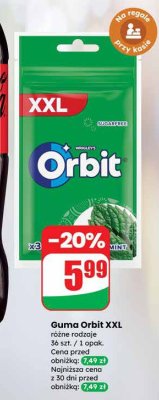 Guma Orbit XXL różne rodzaje promocja w Dino