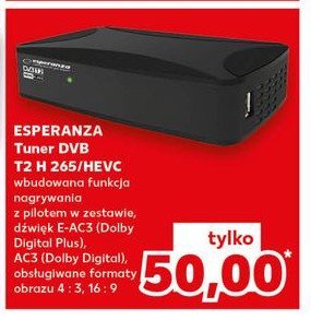 Tuner dvb-t2 265 Esperanza promocja w Kaufland