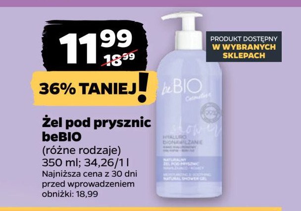 Żel pod prysznic nawilżająco-kojący Bebio cosmetics promocja