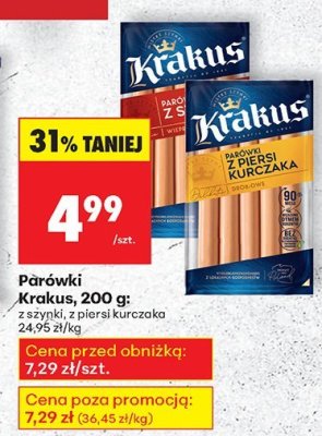 Parówki 190 g z piersi kurczaka promocja w Biedronka