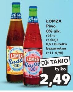 Piwo Łomża radler 0.0% rabarbar promocja
