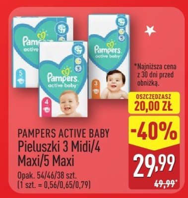 Pieluchy ACTIVE BABY 4 Maxi promocja w Aldi