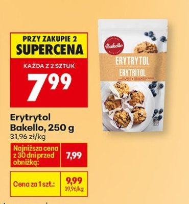 Słodzik Erytrytol 250 g promocja w Biedronka