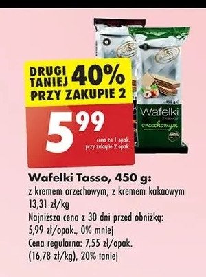 Wafelki z kremem kakaowym Tasso promocja