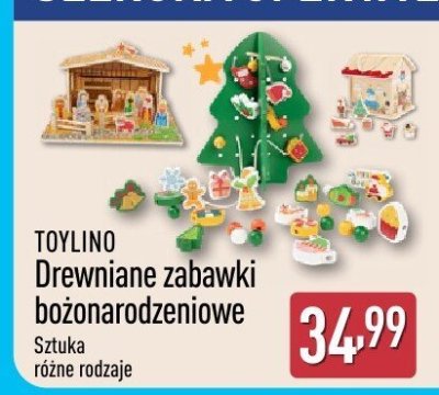 Drewniane zabawki bożonarodzeniowe TOYLINO promocja w Aldi