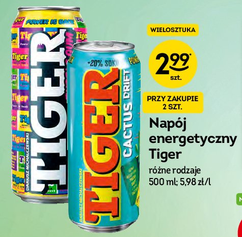 Napój cactus Tiger energy drink promocja