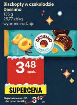 Biszkopty w czekoladzie Dessimo 135g wybrane rodzaje promocja w Delikatesy Centrum