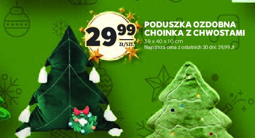 Poduszka kształtka 40 cm choinka Smukee promocja w Stokrotka