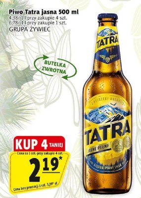 Piwo Tatra jasne GRUPA ŻYWIEC promocja w Prim Market