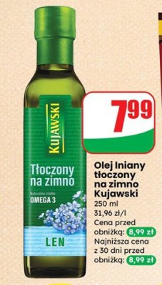 Olej lniany tłoczony na zimno  promocja w Dino