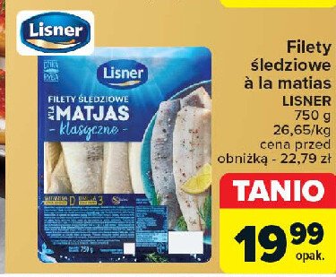 Filety śledziowe a'la matias w oleju klasyczne omega 3 Lisner promocja