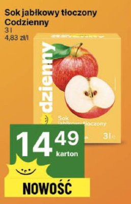 Sok Sok jabłkowy tłoczony Codzienny promocja w Delikatesy Centrum
