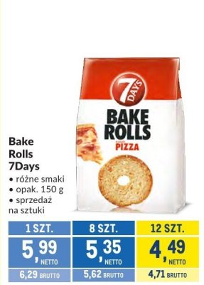 Bułki Bake Rolls 7Days Pizza różne smaki promocja w Makro
