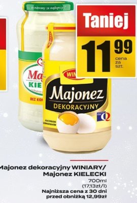 Majonez dekoracyjny WINIARY/ Majonez KIELECKI promocja w Supeco