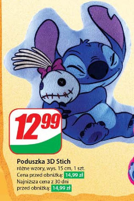 Poduszka 3d stich 15 cm promocja w Dino