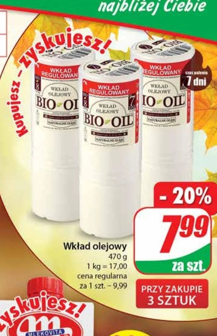 Wkład olejowy 7-8 d Bio-oil promocja