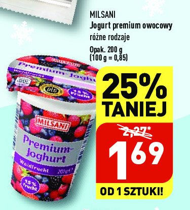 Jogurt premium owoce leśne Milsani promocja
