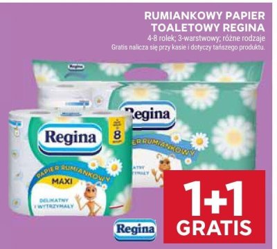 Papier toaletowy REGINA 4-8 rolek, 3-warstwowy, różne rodzaje promocja w Stokrotka