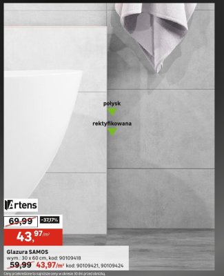 Glazura SAMOS rektyfikowana, polysk 30 x 60 cm promocja w Leroy Merlin