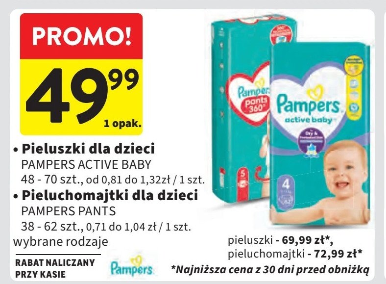 Pieluchomajtki junior Pampers pants promocja