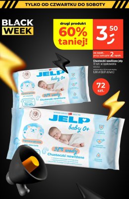 Chusteczki nawilżane Jelp baby 0+ 72 szt. promocja w Dealz