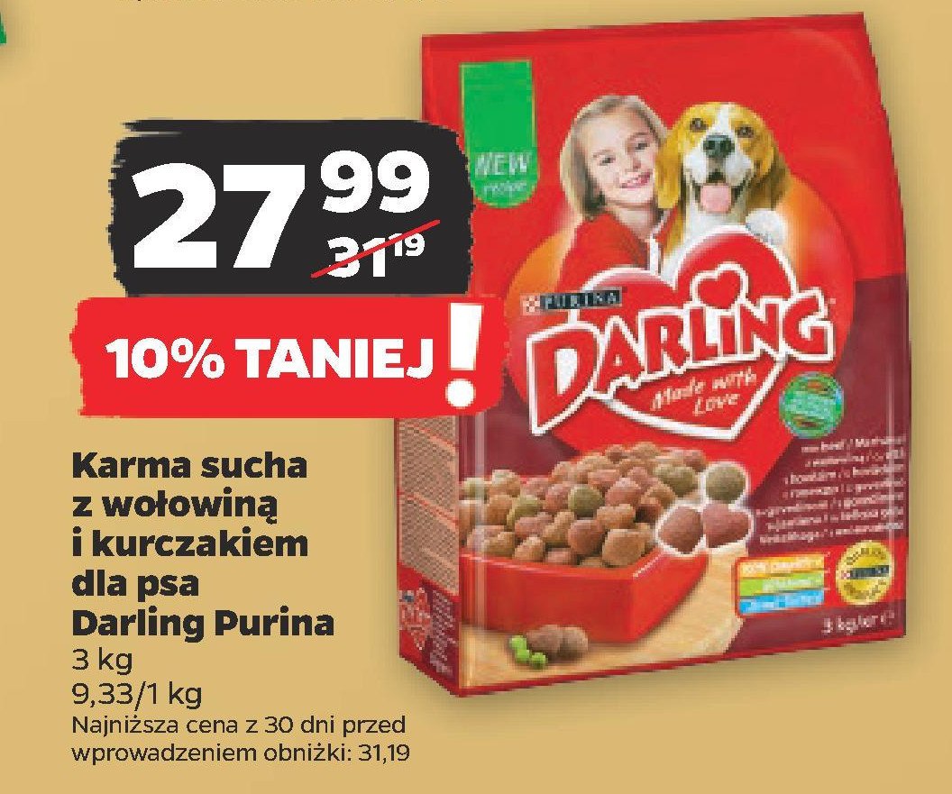 Karma dla psa wołowina warzywa Purina darling promocja