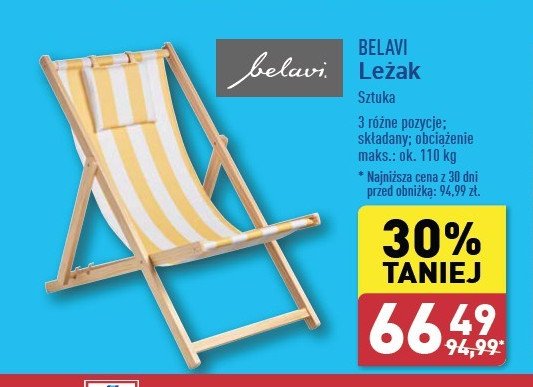 Leżak składany BELAVI promocja