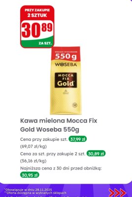 Kawa mielona Mocca Fix Gold Woseba promocja w Dino