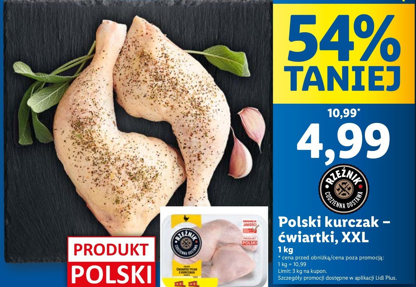 Ćwiartka tylna z kurczaka Rzeźnik codzienna dostawa promocja w Lidl