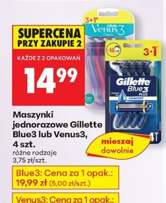 Maszynki jednorazowe Venus3, 4 szt. promocja w Biedronka