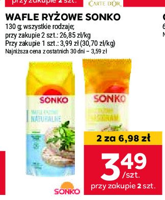 Wafle ryżowe ze słonecznikiem Sonko promocja