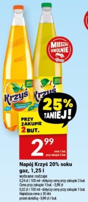 Sok Napój Krzyś 20%, 1,25 l promocja w Twój Market