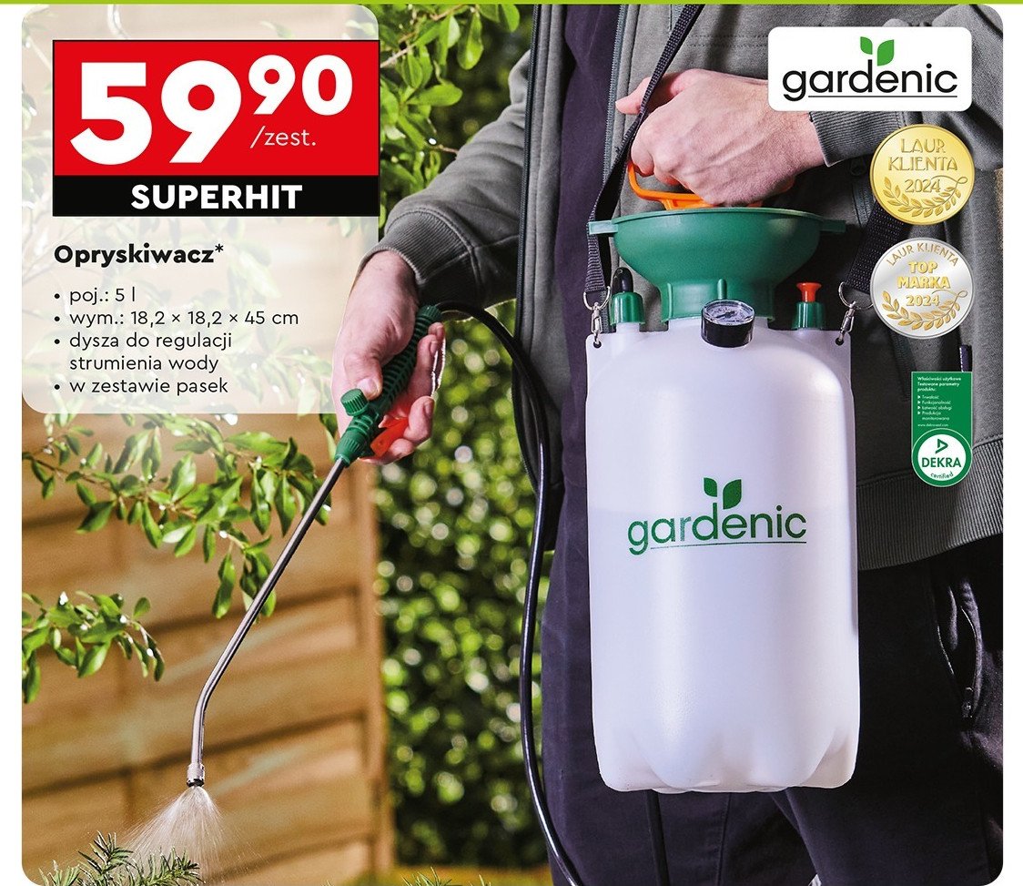 Opryskiwacz ręczny 5 l Gardenic yard promocja w Biedronka