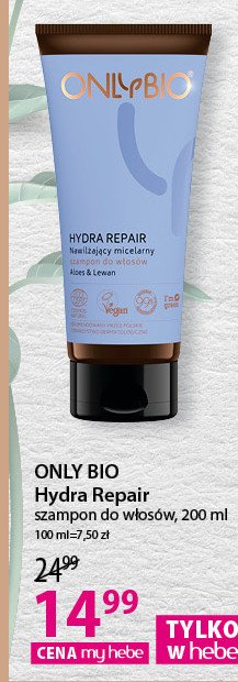 Nawilżający micelarny szampon do włosów hydra repair Only bio Onlybio promocje