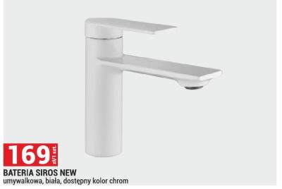 Bateria SIROS NEW umywalkowa, biała, dostępny kolor chrom promocja w Merkury Market