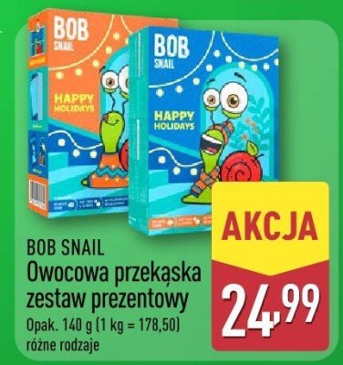 Owocowa przekąska zestaw prezentowy Bob Snail różne rodzaje promocja w Aldi