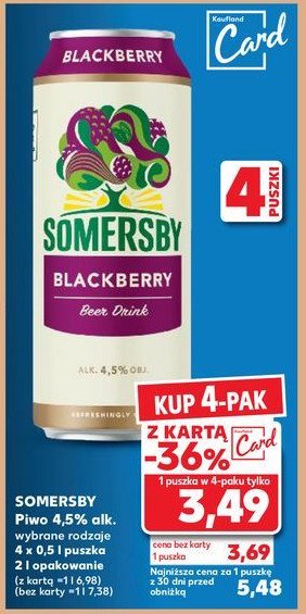 Piwo Somersby Blackberry promocja