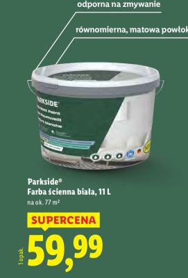 Farba ścienna biała Parkside 11 L promocja w Lidl