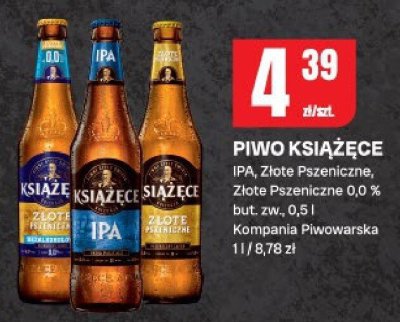 Piwo Książęce IPA, Złote Pszeniczne, Złote Pszeniczne 0,0% promocja w Chorten