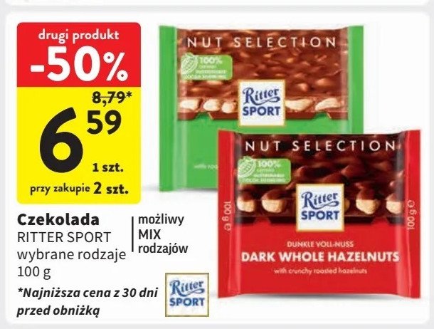 Czekolada orzechowa z chrupkami Ritter sport promocja