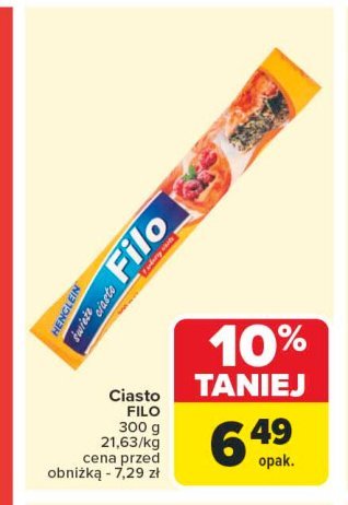 Ciasto filo Henglein promocja w Carrefour