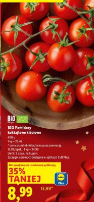 BIO Pomidory koktajlowe kiściowe promocja w Lidl