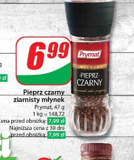 Pieprz czarny ziarnisty - młynek Prymat promocja