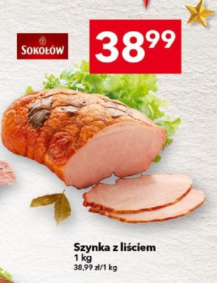 Szynka z liściem Sokołów 1 kg promocja w LEWIATAN