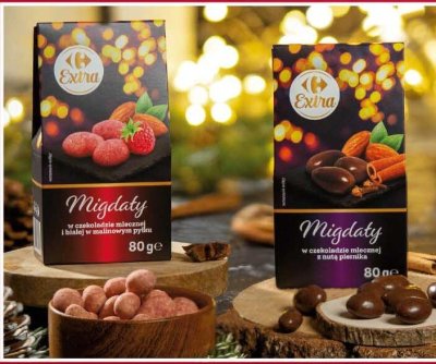 Migdały w czekoladzie  promocja w Carrefour Market