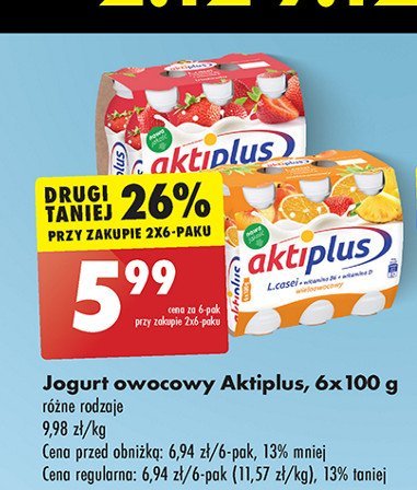 Napój probiotyczny truskawka Aktiplus promocja