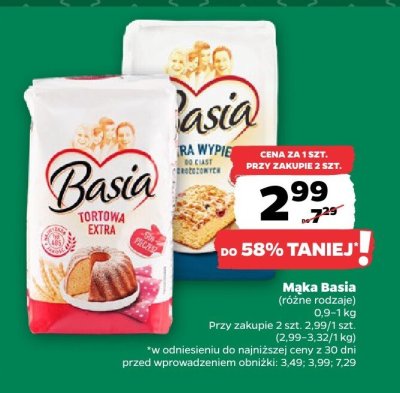 Mąka Basia (różne rodzaje) promocja w Netto