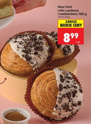 New York rolls z polewą i nadzieniem promocja w Biedronka