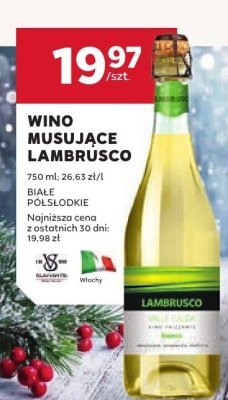 Wino musujące Lambrusco białe półsłodkie promocja w Stokrotka